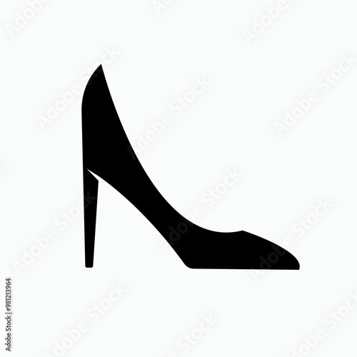 Woman Shoes Icon. High Heel, Female Footwear Symbol for Design and Websites, Presentation or Application. 