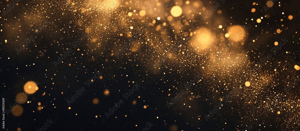 Abstract Gold Dust Texture With Sparkles On Black Background Abstract Gold Dust Texture With Sparkles On Black Background