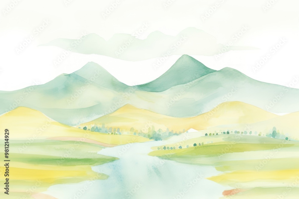 Naklejka premium Mountains and water backgrounds landscape outdoors.