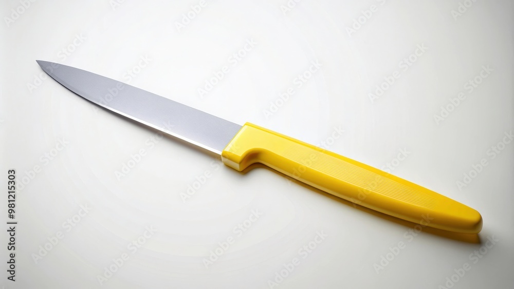 Yellow paper knife with a sleek design and sharp blade , office supplies, stationery Yellow paper knife with a sleek design and sharp blade , office supplies, stationery