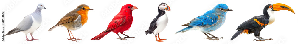 Naklejka premium Bird png cut out element set