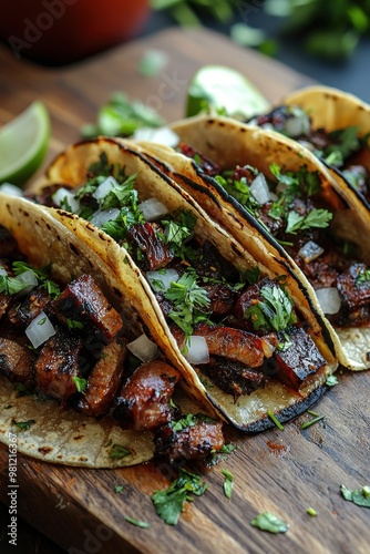 Tripas - Small intestines, often grilled and served as taco fillings, with cilantro and onions.