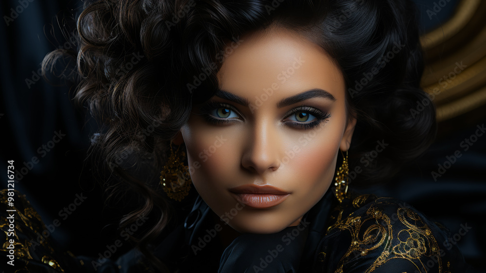 Fototapeta premium A Radiant Portrait of a Glamorous Woman