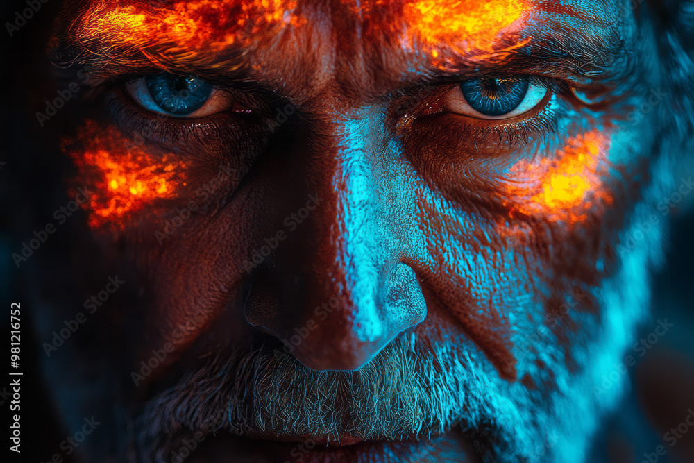 A detailed portrait of an older man, A detailed portrait of an older man,