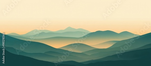 Dramatic Green And Gold Mountain Landscape Wallpaper