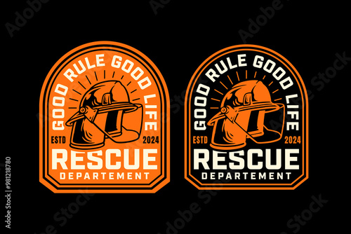 firefighter helmet, safety helmet, fireman hat, headgear, head protector retro vintage logo vector design collection set for firefighter, rescuer worker, adventure and survivor