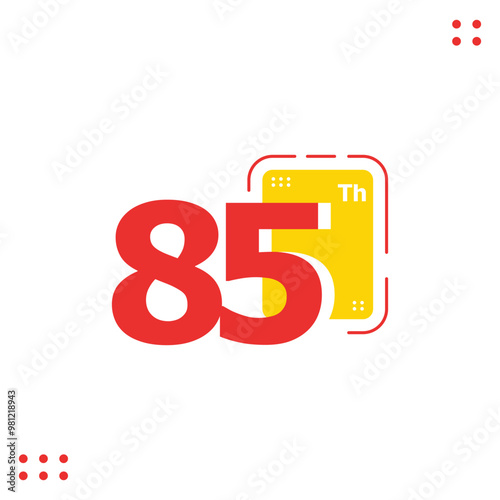 85 Th Anniversary Celebration Modern Number Collection Design Vector Illustration