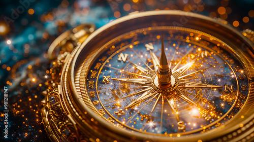 Wallpaper Mural Fantasy  Zodiac Compass.  Astronomy Tool Torontodigital.ca