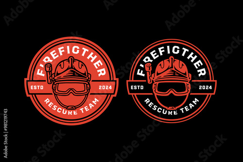 firefighter helmet, head protector, fireman hat, safety helmet, headgear retro vintage logo vector design collection set for firefighter, rescuer worker, adventure and survivor