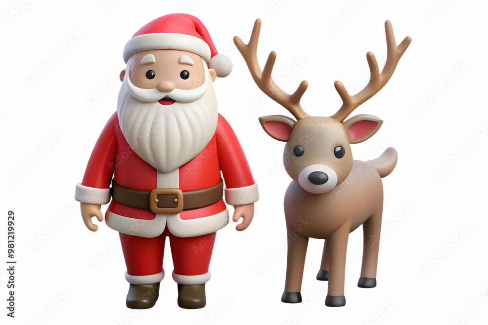 Flat Santa with Reindeer: Captivating Bond in Soft Focus with Dreamy Bokeh Background - A Simple Vector Illustration Flat Santa with Reindeer: Captivating Bond in Soft Focus with Dreamy Bokeh Background - A Simple Vector Illustration