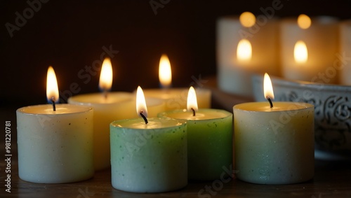 Candles on a table.