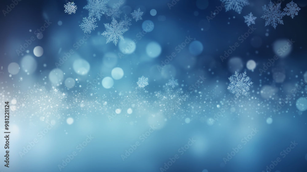 Snowflakes and bokeh lights creating a winter holiday background Snowflakes and bokeh lights creating a winter holiday background