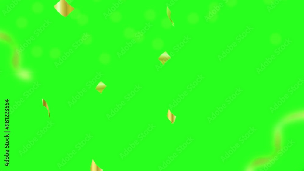 green screen Golden curtain reveal animation with golden particles confetti green screen Golden curtain reveal animation with golden particles confetti