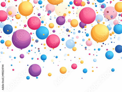 Flat Plain Background with Floating Donation Bubbles: Clean Light Space for Fundraising Encouragement in Simple Vector Style photo