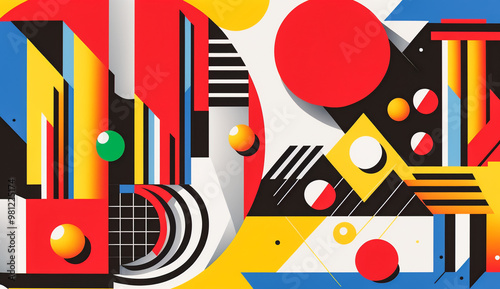 Bright and Bold Wallpaper. Geometric Art Concept