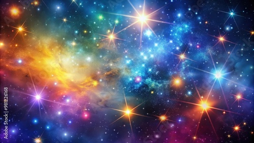 Space background filled with shimmering stars and colorful nebulae, space, stars, nebulae, galaxy, cosmic