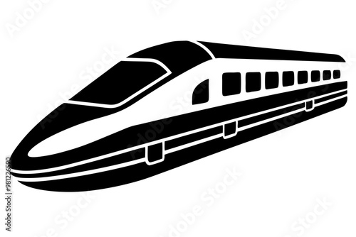 Foto Bullet train vector silhouette, japanes bullet train icon clip art