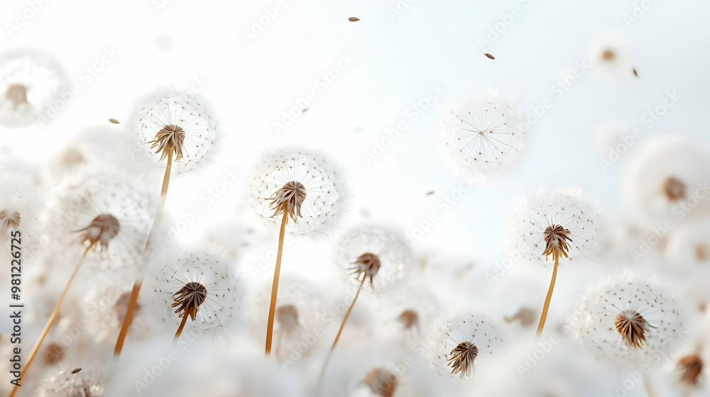 3D Soft Focus White Dandelion Seeds Close-Up: Blurred Edges Symbolizing Letting Go for Janeiro Branco - Ready to Float Away 3D Soft Focus White Dandelion Seeds Close-Up: Blurred Edges Symbolizing Letting Go for Janeiro Branco - Ready to Float Away