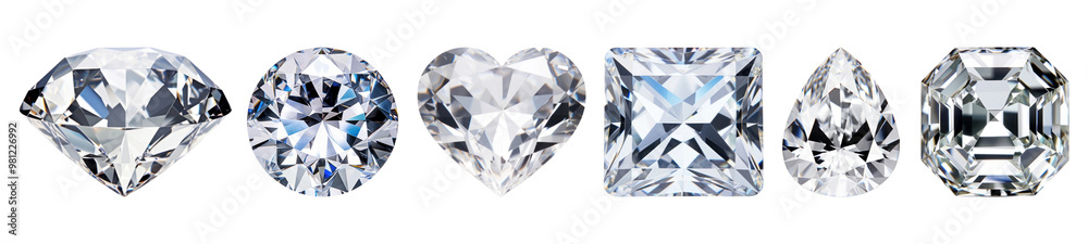 Fototapeta premium diamond png cut out element set