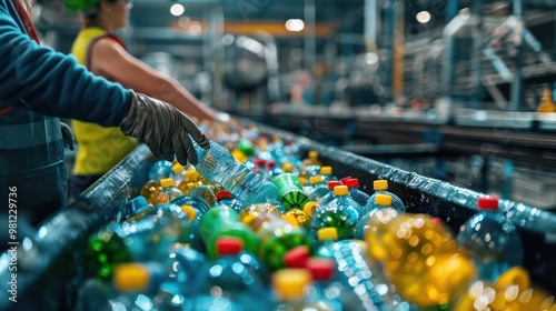 Wallpaper Mural The volunteers are working together, They are diligently separating the bottles, showing their commitment to environmental conservation. Torontodigital.ca