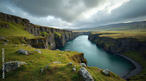 Stunning Aerial Views of Ireland's Verdant Valleys and Majestic Cliffs for Travel and Nature Photography Enthusiasts