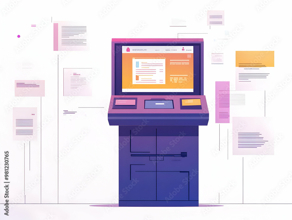 Flat Floating Holographic Ballot Concept with Overlay Policy Explanations - Close-Up Vector Illustration for Smart Business Use Flat Floating Holographic Ballot Concept with Overlay Policy Explanations - Close-Up Vector Illustration for Smart Business Use