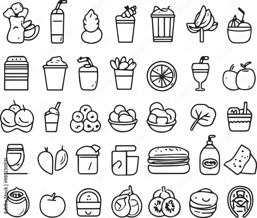 food icons set food icons set
