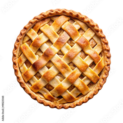 apple pie top view transparent background