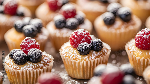 cupcakes with cream and berries