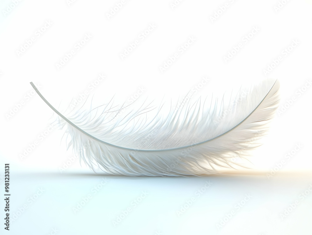 Obraz premium Soft Focus White Feather Close-Up: Delicate Soft Blurred Edges Illustrating Lightness of Being for Janeiro Branco - Vector Illustration