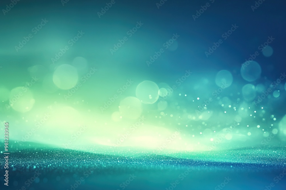 custom made wallpaper toronto digitalA dreamy abstract background with soft blue and green hues, featuring glowing bokeh effects and a serene atmosphere.