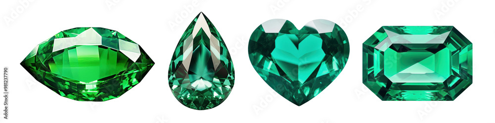 Green gemstone png cut out element set Green gemstone png cut out element set