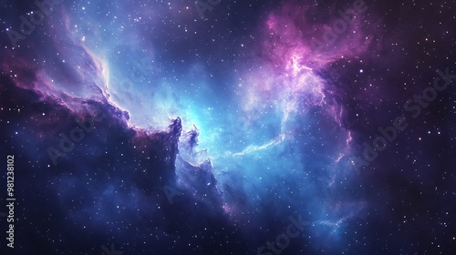 Space Galaxy Night Sky With Cosmic Clouds  Universe science astronomy. Illustration Background
