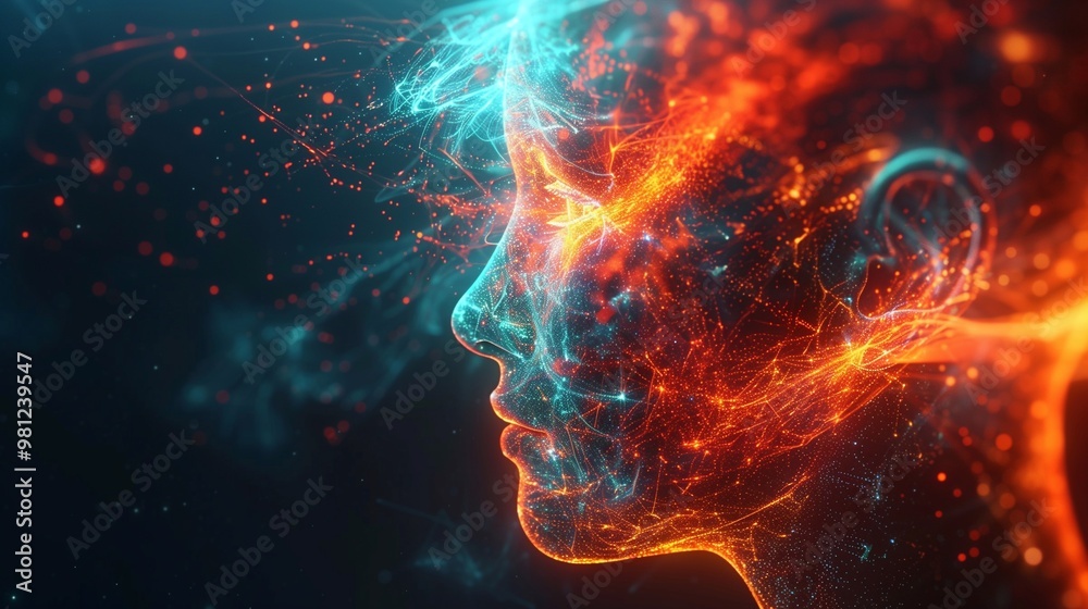 Fototapeta premium Development of extrasensory abilities. A person is a medium. The clairvoyant