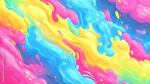 Abstract Swirling Liquid Colors - A Colorful and Vibrant Design