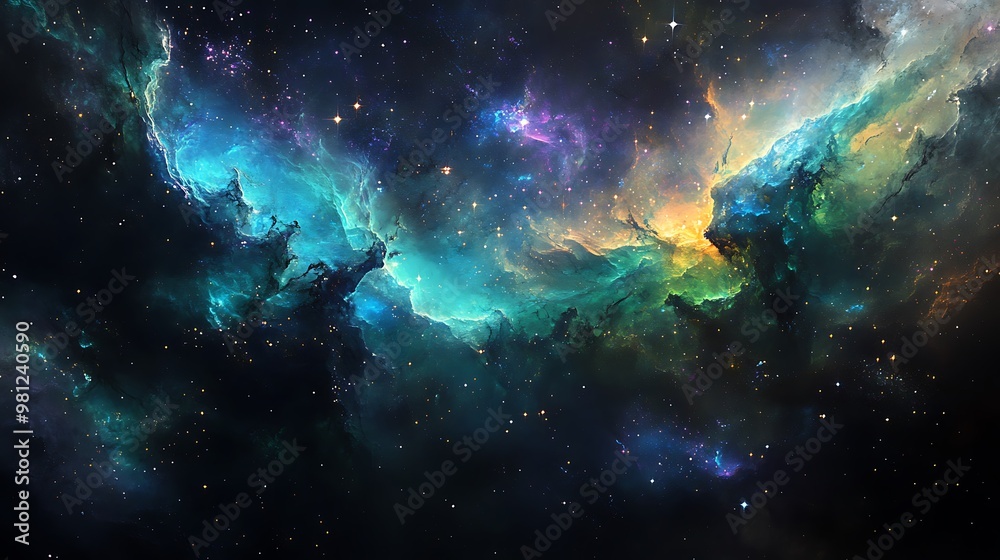 Fototapeta premium Space Galaxy Night Sky With Cosmic Clouds ,Universe science astronomy. Illustration Background