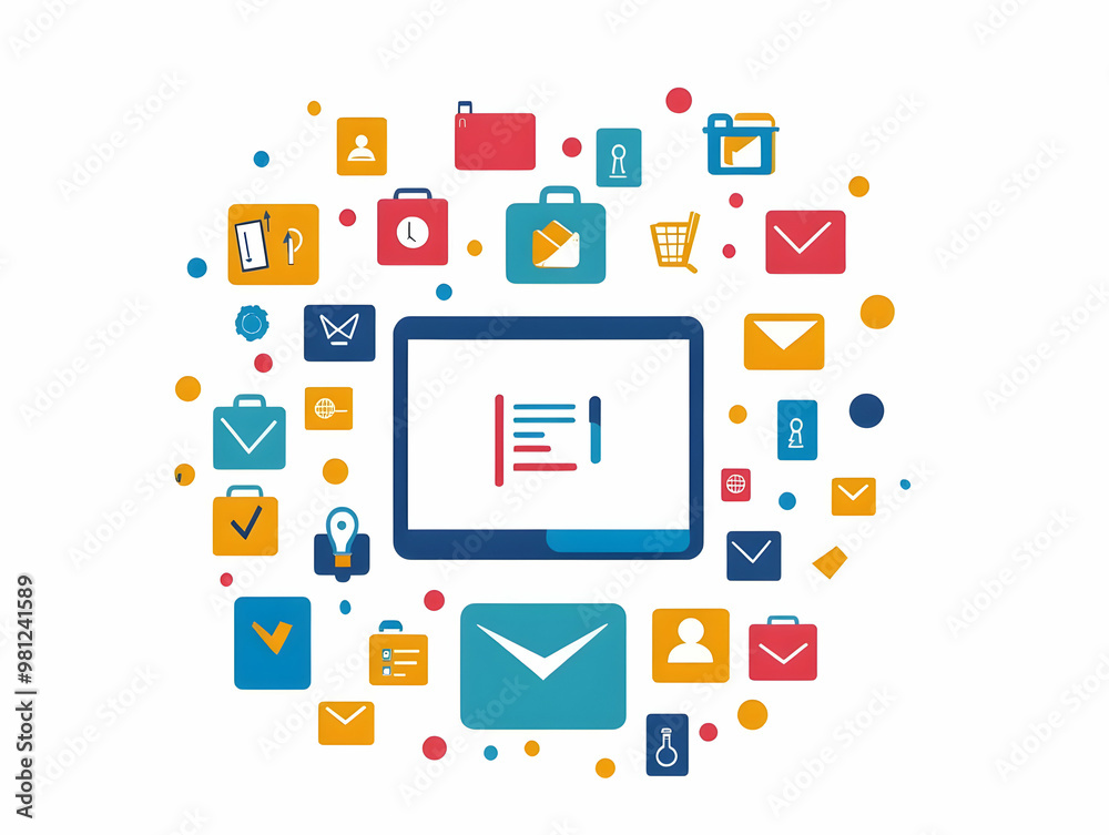 Flat Ballot Box Border with Policy Icons: Close-Up Frame of Interconnected Ballot Boxes and Floating Policy Symbols for Election Messaging in Simple Vector Illustration Flat Ballot Box Border with Policy Icons: Close-Up Frame of Interconnected Ballot Boxes and Floating Policy Symbols for Election Messaging in Simple Vector Illustration