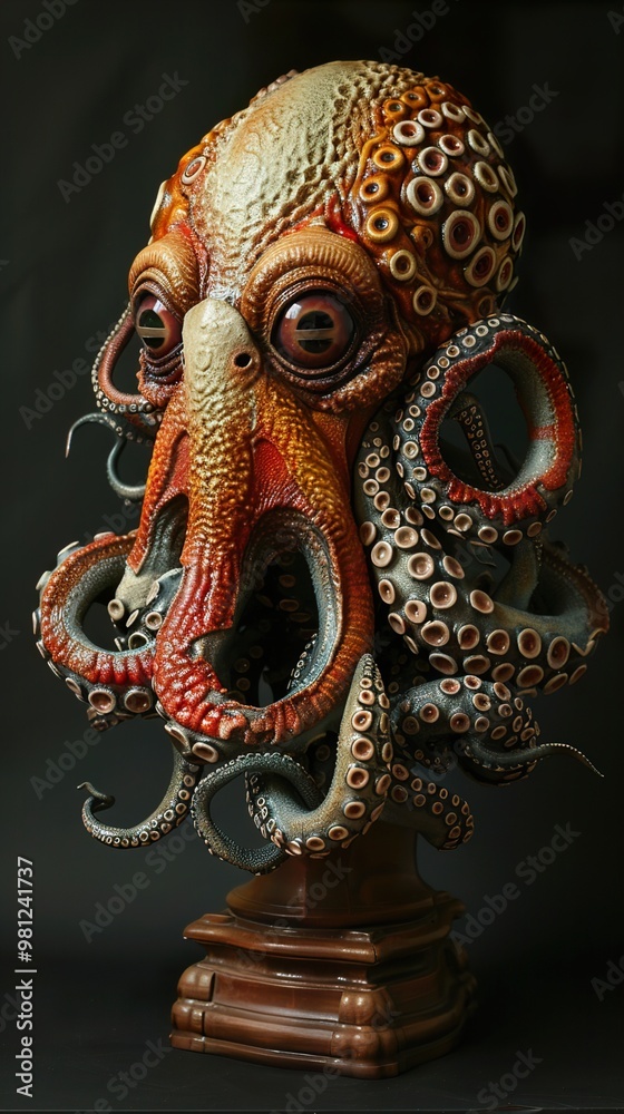 Detailed Octopus Sculpture - Mythical Sea Creature Art Detailed Octopus Sculpture - Mythical Sea Creature Art