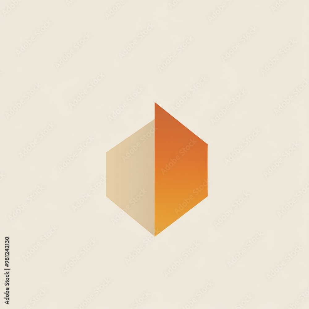 Abstract Geometric Shapes in Orange and Beige Abstract Geometric Shapes in Orange and Beige