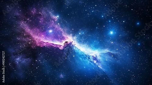 Space Galaxy Night Sky With Cosmic Clouds ,Universe science astronomy. Illustration Background