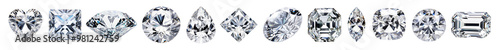 Diamond jewelry png cut out element set