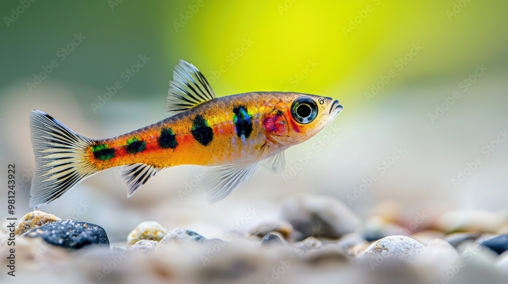 Endler's Livebearer: An Endler's Livebearer with vivid colors and patterns Endler's Livebearer: An Endler's Livebearer with vivid colors and patterns