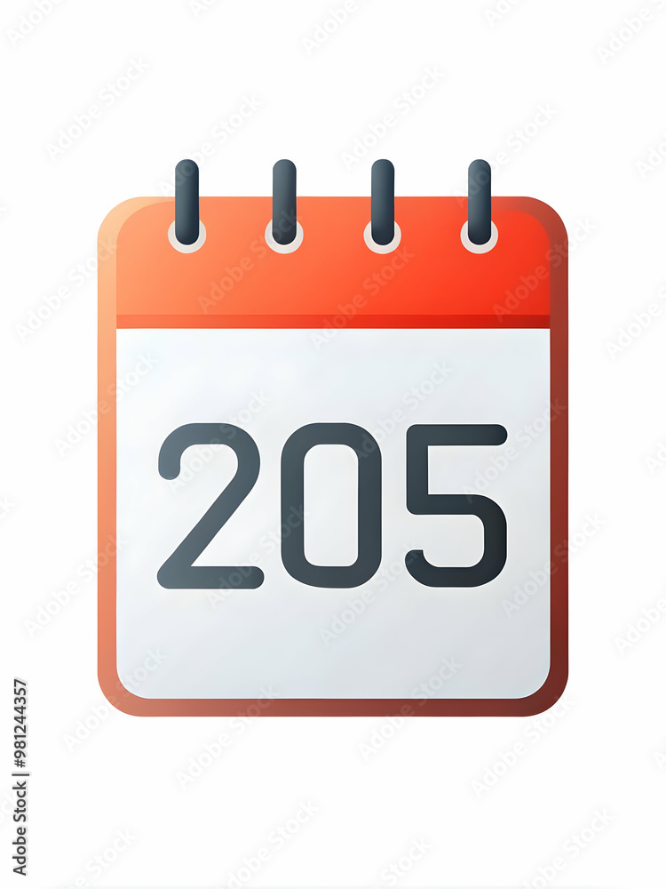 Simple Flat Vector Icon of 2025 Calendar with Bold Numbers - Clean Design for Infographics Simple Flat Vector Icon of 2025 Calendar with Bold Numbers - Clean Design for Infographics