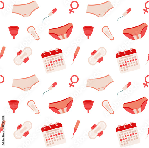 Feminine hygiene products seamless pattern