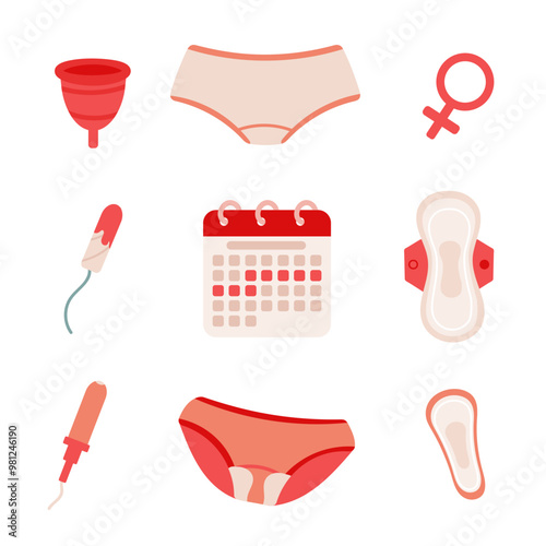 Feminine hygiene products elements set