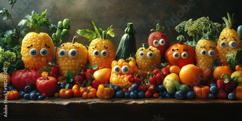 The whimsical city where lively fruits with faces transform mundane moments into playful and magical scenes