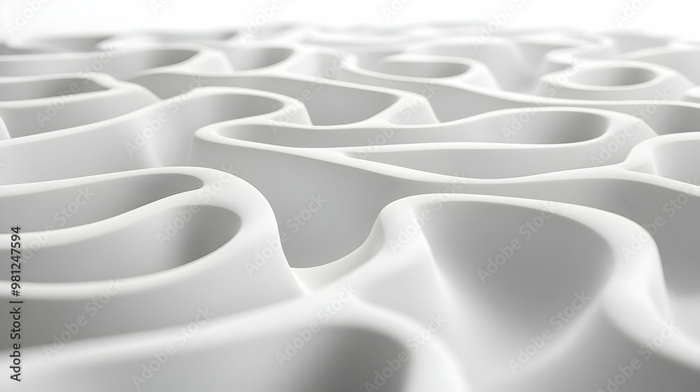 Obraz premium 3D Cartoon Style Maze Pattern with Rising and Falling Prediction Graph Lines � Navigate Intricate Pathways on White Background for Forecasting Accuracy Content as Isolated 3D Icon