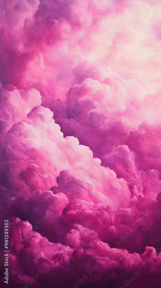Pink and purple fluffy clouds in abstract