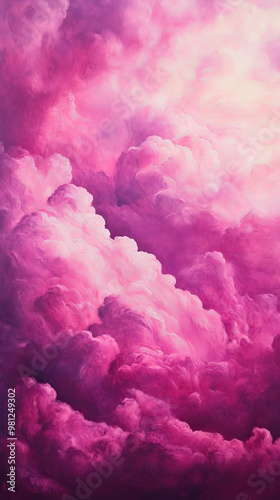 Pink and purple fluffy clouds in abstract