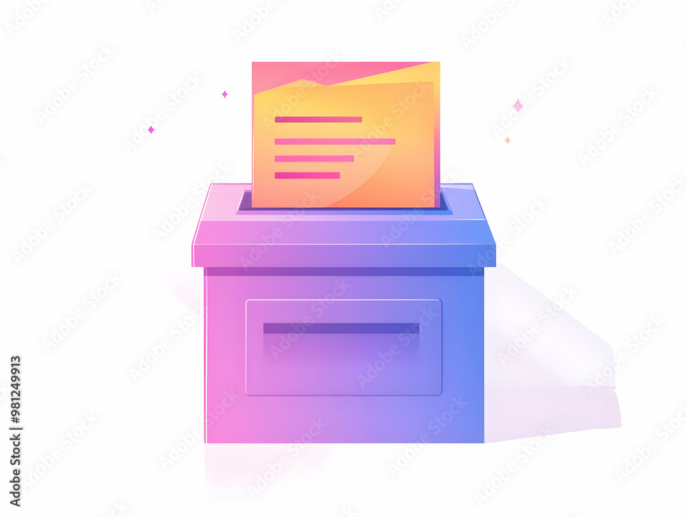 Flat Glossy Ballot with Holographic Prediction Overlay - Macro Shot Illustrating Real-Time Forecasts for Election Night Coverage Flat Glossy Ballot with Holographic Prediction Overlay - Macro Shot Illustrating Real-Time Forecasts for Election Night Coverage